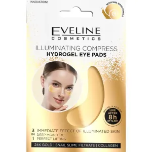 Eveline Cosmetics Gold Illuminating Compress feuchtigkeitsspendende Gel-Maske für den Augenbereich mit Schneckenextrakt 2 St
