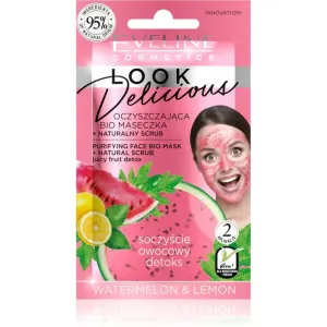 Eveline Cosmetics Look Delicious Watermelon & Lemon feuchtigkeitsspendende und aufhellende Maske für müde Haut 10 ml