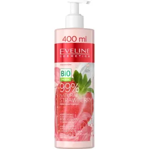 Eveline Bio Organic 99% Natural Strawberry Moisturising & Smoothing Body Yoghurt Hydratations-Körpermilch für alle Hauttypen 400 ml