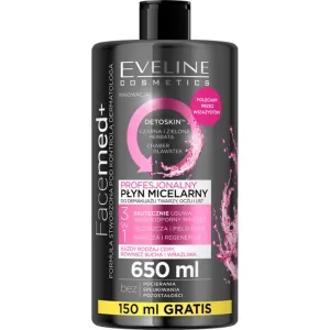 Eveline Cosmetics FaceMed+ reinigendes Mizellenwasser zum Abschminken mit entschlackendem Effekt 650 ml