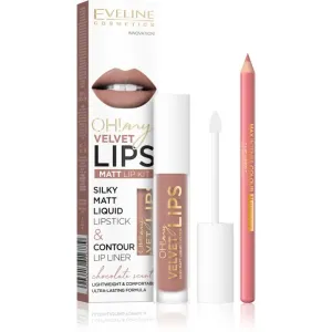 Eveline OH! My Velvet Lips Matt Lip Kit Lippenset für einen matten Effekt 11 Cookie Milkshake 4,5 ml