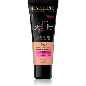 Eveline Selfie Time 2in1 Foundation & Concealer 02 Ivory langanhaltendes Make-up 2in1 30 ml