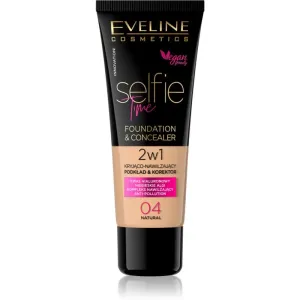 Eveline Cosmetics Selfie Time Foundation und Korrektor 2 in 1 Farbton 04 Natural 30 ml