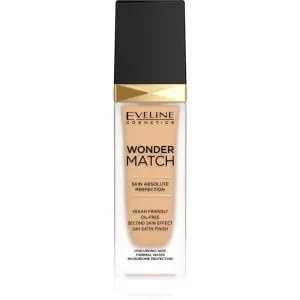 Eveline Cosmetics Wonder Match langlebiges Flüssig Foundation mit Hyaluronsäure Farbton 20 Medium Beige 30 ml