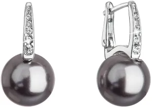 Evolution Group Fabelhafte Silber Ohrringe mit synthetischer Perle und Kristallen 31301.3