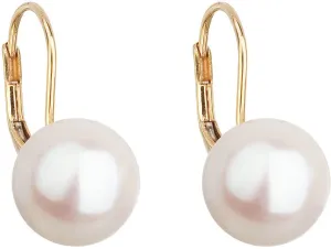 Evolution Group Goldene hängende Ohrringe mit echten Perlen Pavona 921010.1