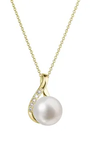 Evolution Group Luxuriöse Goldkette mit echte Perle und Diamanten 92PB00029