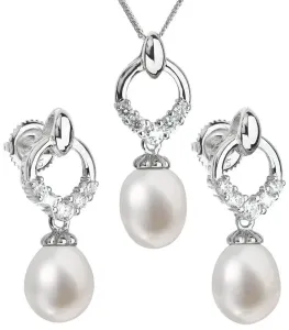 Evolution Group Luxuriöse Silberschmuck mit echten Perlen 29015.1 (Ohrringe, Kette, Anhänger)