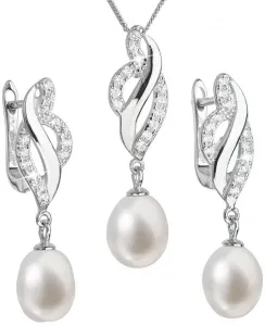 Evolution Group Luxuriöses Silber Schmuckset mit echten Perlen 29021.1 (Ohrringe, Halskette, Anhänger)