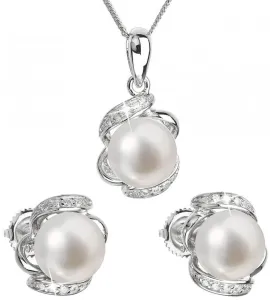 Evolution Group Luxuriöses Silberschmuck mit echten Perlen 29017.1 (Ohrringe, Halskette, Anhänger)