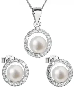 Evolution Group Luxuriöses Silberschmuck mit echten Perlen 29023.1 (Ohrringe, Kette, Anhänger)
