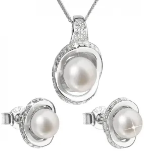 Evolution Group Luxuriöses Silberschmuck-Set mit echten Perlen 29026.1 (Ohrringe, Kette, Anhänger)