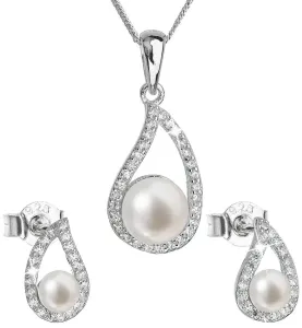 Evolution Group Luxuriöses Silberschmuck-Set mit echten Perlen 29027.1 (Ohrringe, Kette, Anhänger)