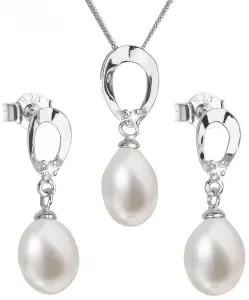 Evolution Group Luxuriöses Silberschmuck-Set mit echten Perlen 29029.1 (Ohrringe, Kette, Anhänger)