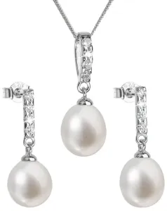 Evolution Group Luxuriöses Silberschmuck-Set mit echten Perlen 29032.1 (Ohrringe, Kette, Anhänger)