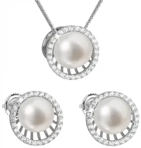 Evolution Group Luxuriöses Silberschmuck-Set mit echten Perlen 29034.1 (Ohrringe,Kette, Anhänger)