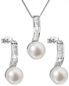 Evolution Group Luxuriöses Silberset mit echten Perlen 29019.1 (Ohrringe, Halskette, Anhänger)