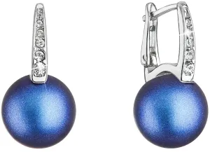 Evolution Group Mysteriöse Silber Ohrringe mit dunkelblauer synthetischer Perle 31301.3