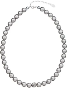 Evolution Group Perlenkette mit Perle mit Kristallen Preciosa 32011.3 light grey