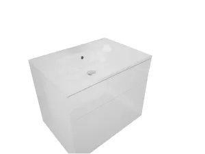 Badschrank unter dem Waschbeken LARTO, 60x47x45, weiß/weiß Glanz