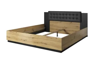 Doppelbett SEGAL + Gitter, 160x200, artisan/schwarz