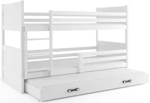 Etagenbett FIONA 3 + Matratze + Lattenrost - KOSTENLOS, 90x200 cm, weiß, weiß