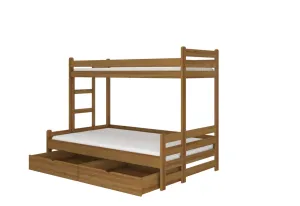 Etagenbett für Kinder RAIMUND + Matratze, 80x200, Eiche