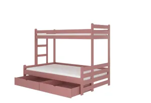 Etagenbett für Kinder RAIMUND + Matratze, 80x200, rosa
