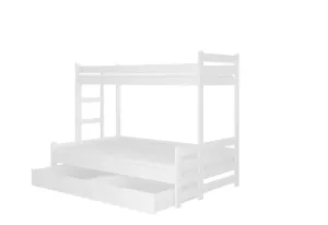 Etagenbett für Kinder RAIMUND + Matratze, 80x200, weiß