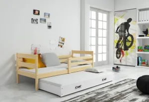 Kinderbett RAFAL 2 + Matratze + Lattenrost - KOSTENLOS, 90x200 cm, Kiefer, weiß