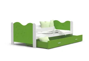 Kinderbett MICKEY color + Matratze + Lattenrost - KOSTENLOS, 160x80, weiß/grün