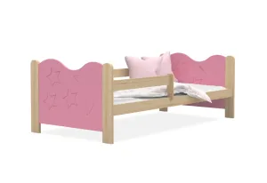 Kinderbett MICKEY + Matratze + Lattenrost - KOSTENLOS, 160x80, Kiefer/rosa