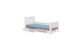 Kinderbett ODILO + Matraze, 90x190, weiß/rosa