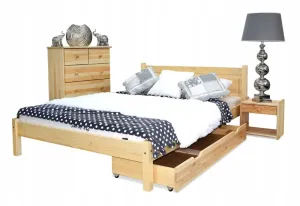 Bett aus Massivholz CARA + KOSTENLOSER Lattenrost, 160x200, Erle-Lack
