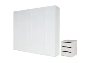 Kleiderschrank mit Container TANIA 2, 270x237x59, weiß