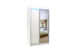 Schwebetürenschrank mit Spiegel TARRA, weiß, 120x216x61