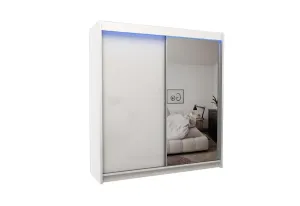 Schwebetürenschrank mit Spiegel TARRA, weiß, 200x216x61