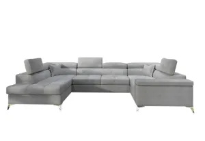 Ausziehbares Sofa in U-Form SILVA, 350x90x202, monolith 84, links