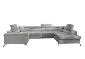 Ausziehbares Sofa in U-Form SILVA, 350x90x202, monolith 84, rechts