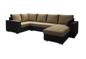 Sofa in U-Form LEONARD, 303x89x170, sawana 14/sawana 10, links