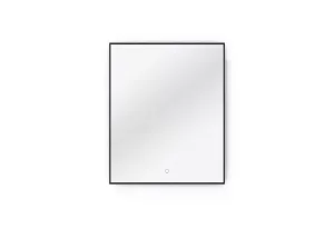 Spiegel mit Beleuchtung VIXES, 66x81x4, schwarz