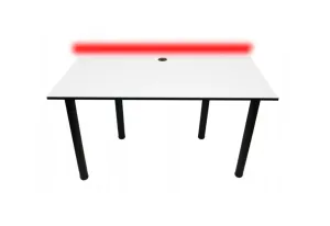 Gaming Tisch CODE BIG B2 mit LED, 160x73-76x80, weiß/schwarze Beine + USB HUB #1407223