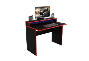 Gaming Tisch KADET + LED, 100x86x50, schwarz