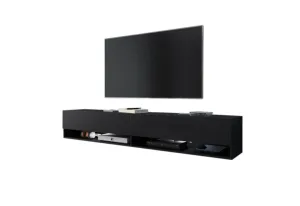 TV-Schrank MENDES A 180, 180x30x32, schwarz/Graphit, mit LED-Beleuchtung