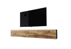 TV-Tisch MENDES D 180, 180x30x32, Eiche wotan + LED