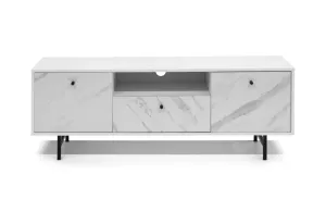 TV-Tisch NEROLI, 150x54x41, weiß/weißer Marmor