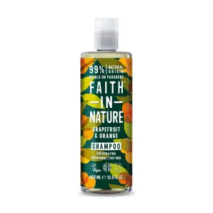 Faith in Nature Belebendes natürliches Shampoo für normales bis fettiges Haar Grapefruit & Orange Rating Shampoo)}} 400 ml