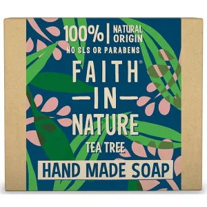 Faith In Nature Hand Made Soap Tea Tree natürliche feste Seife mit Teebaumextrakt 100 g