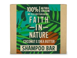 Faith In Nature Coconut & Shea Butter Organisches Shampoo als Waschstück spendet Feuchtigkeit und Glanz 85 g