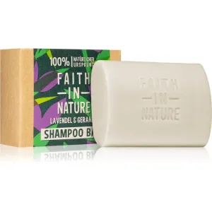 Faith In Nature Lavender & Geranium Organisches Shampoo als Waschstück mit Lavendel 85 g